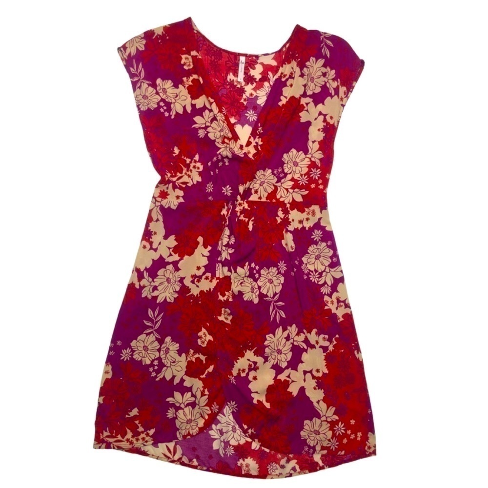 Cupshe Gianna Floral V-neck Sleeveless Dress Swim Coverup Sz Med